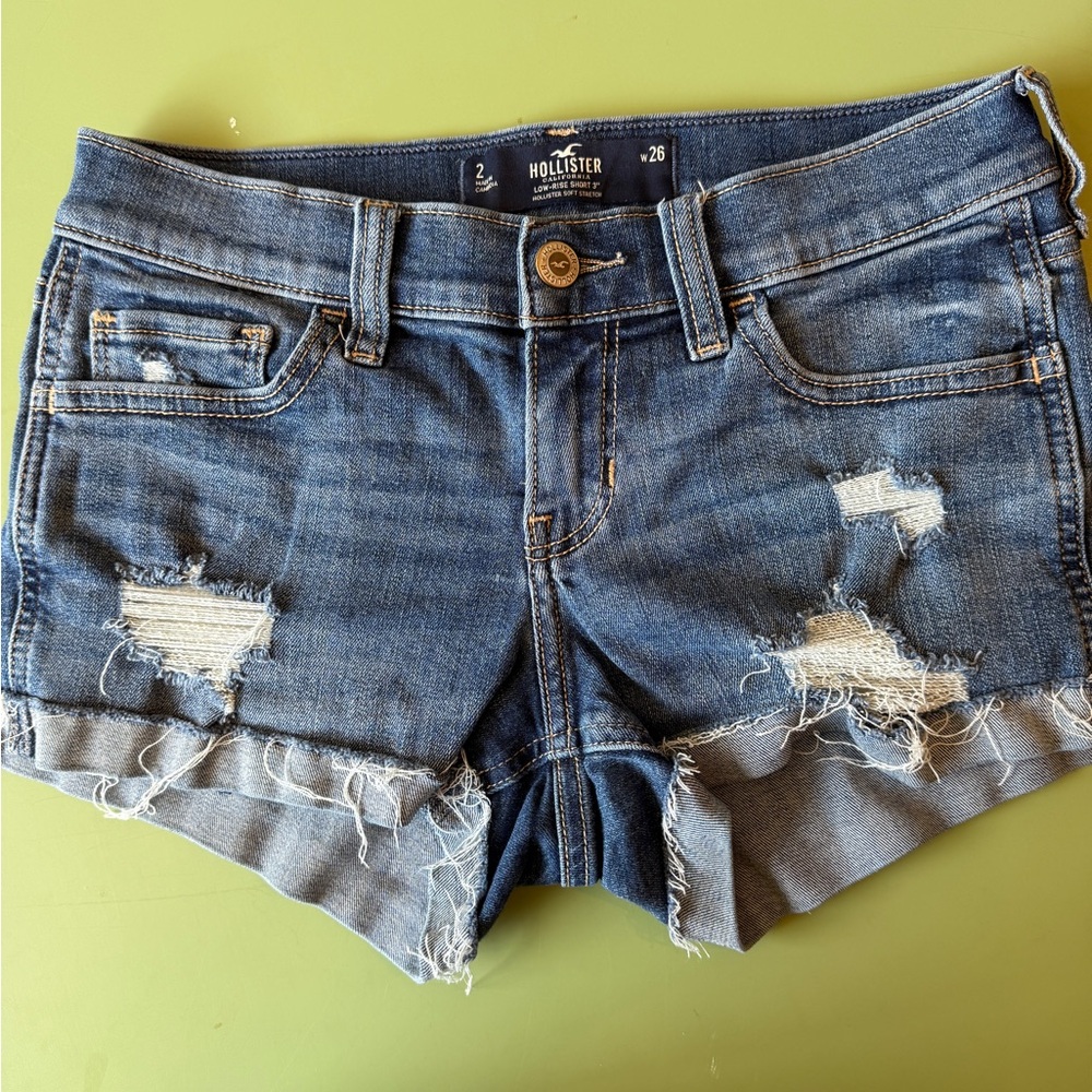 Hollister Women's Distressed Blue Jean Shorts